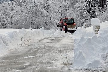 Tractor in de sneeuw